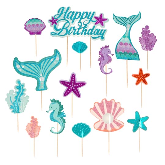 Mermaid Birthday Cake Topper Set by Celebrate It&#xAE;